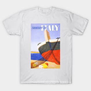 Vintage Travel Poster for Summer Vacation in Italy T-Shirt